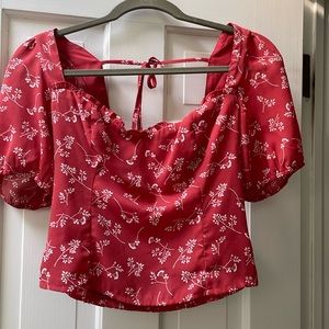 Abercrombie Puff Sleeve Squareneck Top